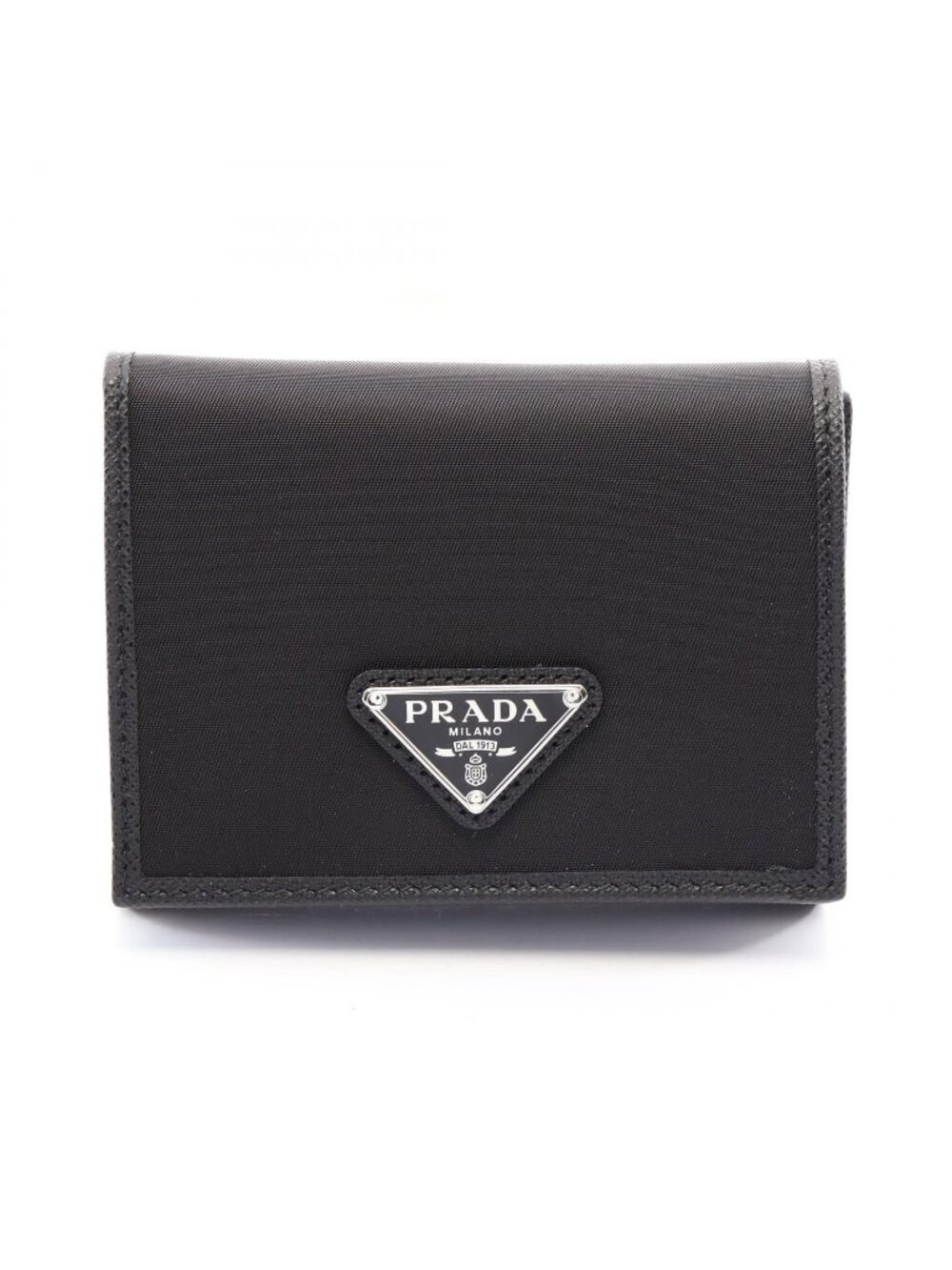 Prada Trifold Wallet Tessuto Saffian Nylon Saffiano Leather